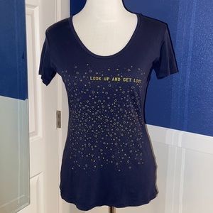 Soul Flower "Look Up and Get Lost" hand-drawn stars print tee